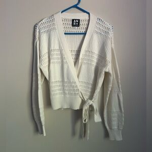 Alp N Rock Open Knit Off White Wrap Sweater Size Small